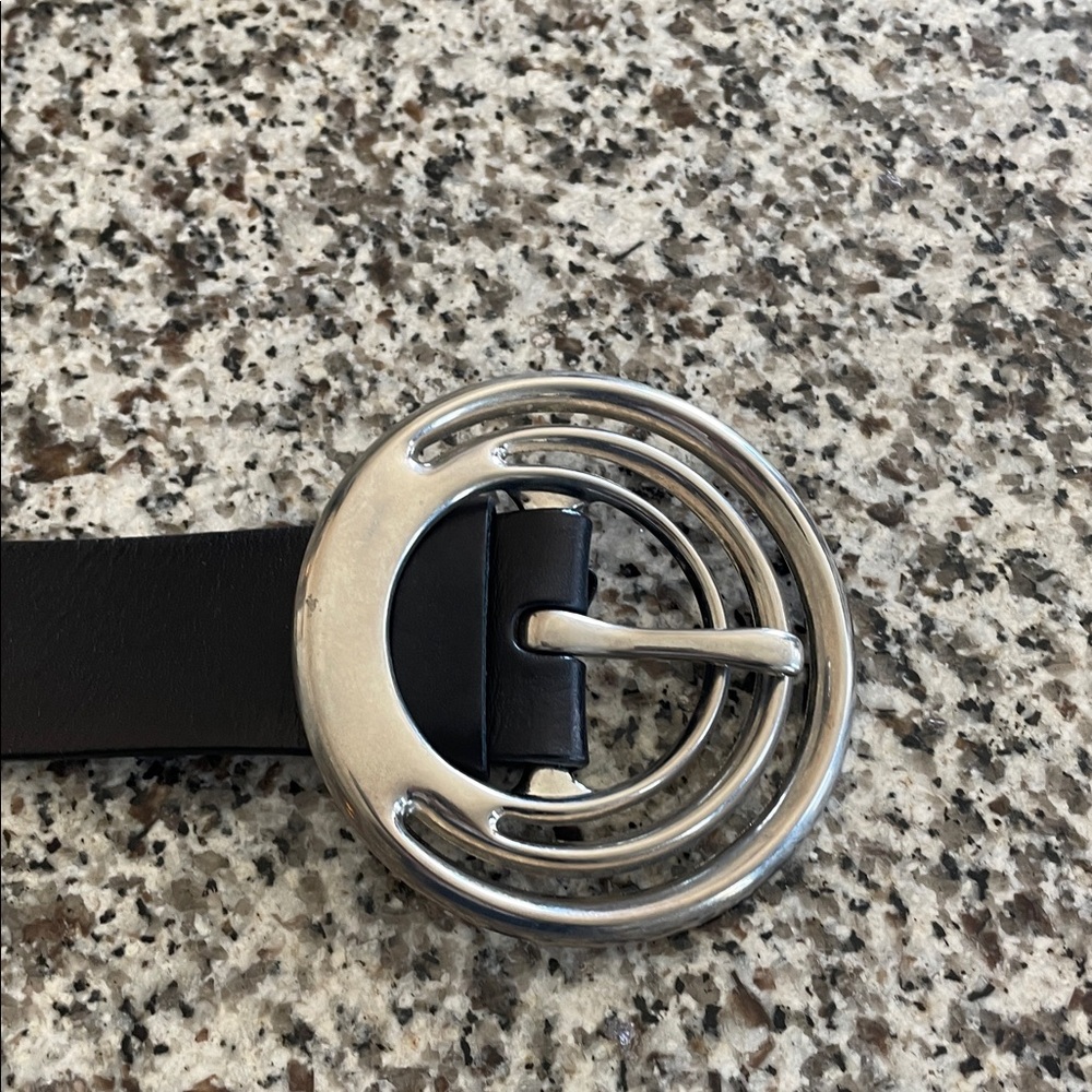 Silpada Black Belt with Silver Buckle